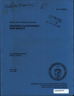 National Uranium Resource Evaluation: Socorro Quadrangle, New Mexico