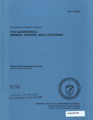 National Uranium Resource Evaluation: Vya Quadrangle, Nevada, Oregon, and California