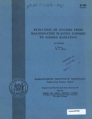 Evolution of Halides from Halogenated Plastics Exposed to Gamma Radiation