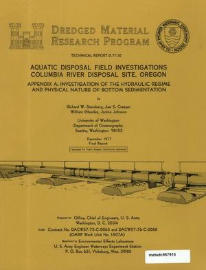 Primary view of object titled 'Aquatic Disposal Field Investigations, Columbia River Disposal Site, Oregon: Appendix A'.