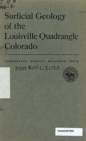Surficial Geology of the Louisville Quadrangle, Colorado