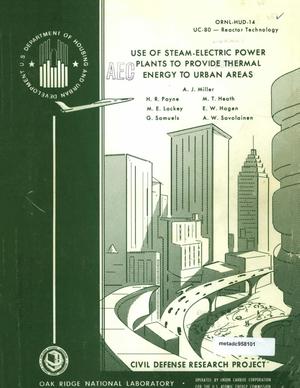 Use of Steam-Electric Power Plants to Provide Thermal Energy to Urban Areas