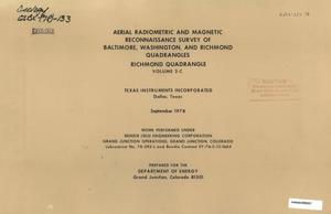 Aerial Radiometric and Magnetic Reconnaissance Survey of Baltimore, Washington, and Richmond Quadrangles: Volume 2-C. Richmond Quadrangle