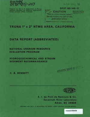 Primary view of object titled 'Trona 1° x 2° NTMS Areas, California: Data Report (Abbreviated)'.