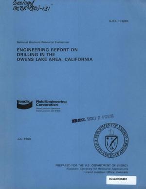 Engineering Report on Drilling in the Owens Lake Area, California