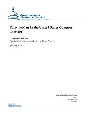 Party Leaders in the United States Congress, 1789-2017
