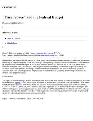 "Fiscal Space" and the Federal Budget