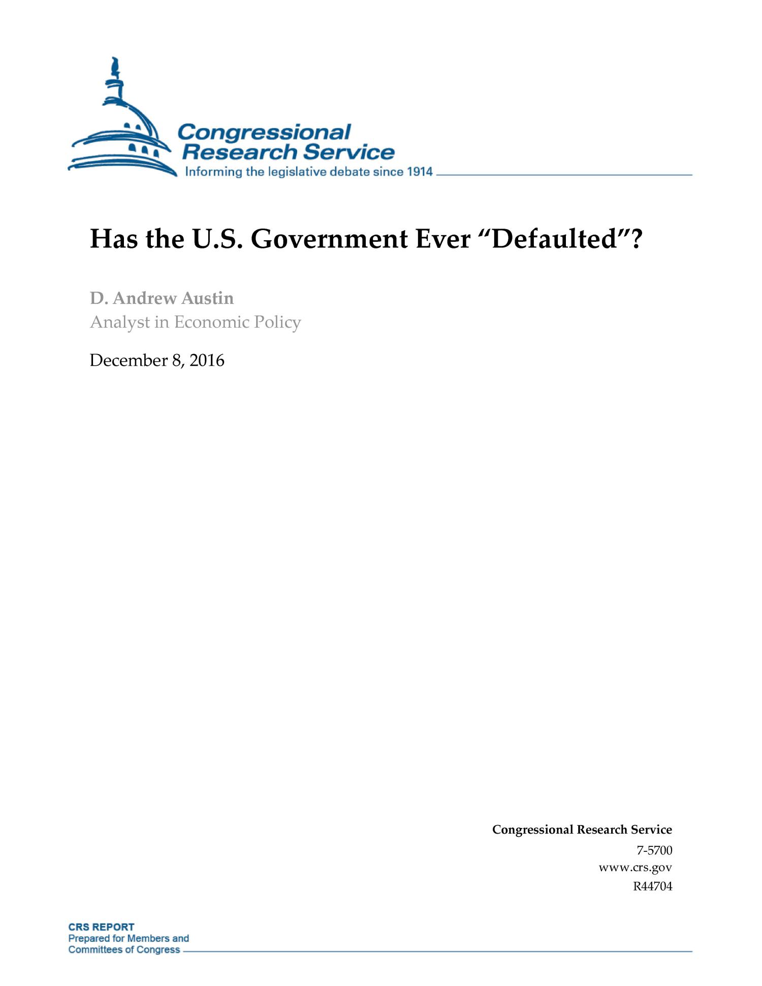 Has the U.S. Government Ever "Defaulted"?
                                                
                                                    [Sequence #]: 1 of 25
                                                