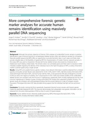 More comprehensive forensic genetic marker analyses for accurate human remains identification using massively parallel DNA sequencing
