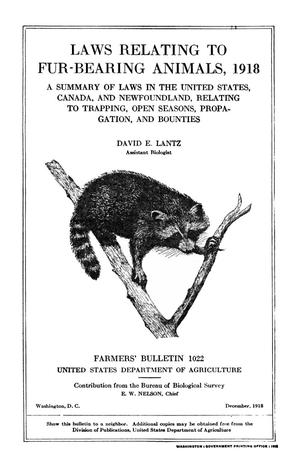 Laws Relating to Fur-Bearing Animals, 1918
