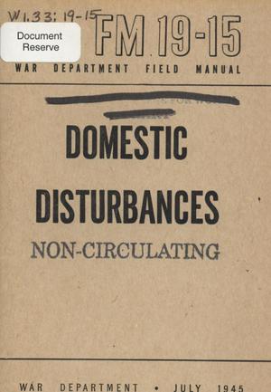 Primary view of object titled 'Domestic disturbances'.