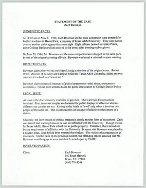 Primary view of object titled '[Statement of the Case - Zach Bowman]'.