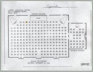 Primary view of object titled '[Seating map for the 1994 Black Tie dinner]'.