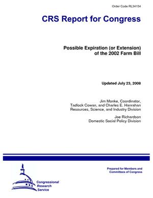 Possible Expiration (or Extension) of the 2002 Farm Bill