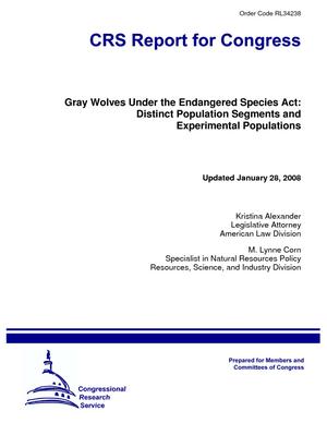 Gray Wolves Under the Endangered Species Act: Distinct Population Segments and Experimental Populations