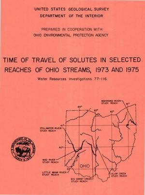 Time of Travel of Solutes in Selected Reaches of Ohio Streams, 1973 and 1975