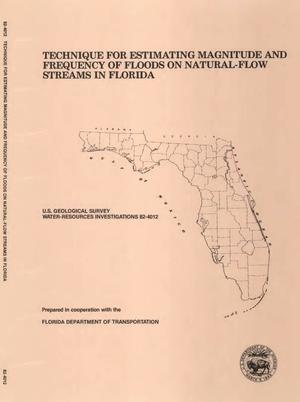 Technique for Estimating Magnitude and Frequency of Floods on Natural-Flow Streams in Florida