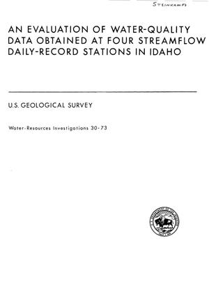An Evaluation of Water-Quality Data Obtained at Four Streamflow Daily-Record Stations in Idaho