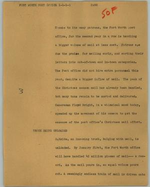 Primary view of object titled '[News Script: Fort Worth Post Office]'.
