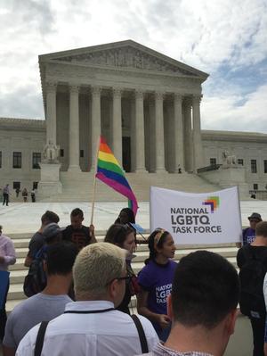 [Photo taken at the U.S. Supreme Court on Marriage Equality Day]
