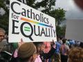 Thumbnail image of item number 1 in: '[Catholics for Equality: Photo taken at the U.S. Supreme Court on Marriage Equality Day]'.