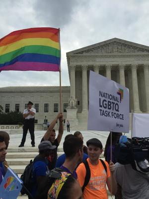 [Photo taken at the U.S. Supreme Court on Marriage Equality Day]