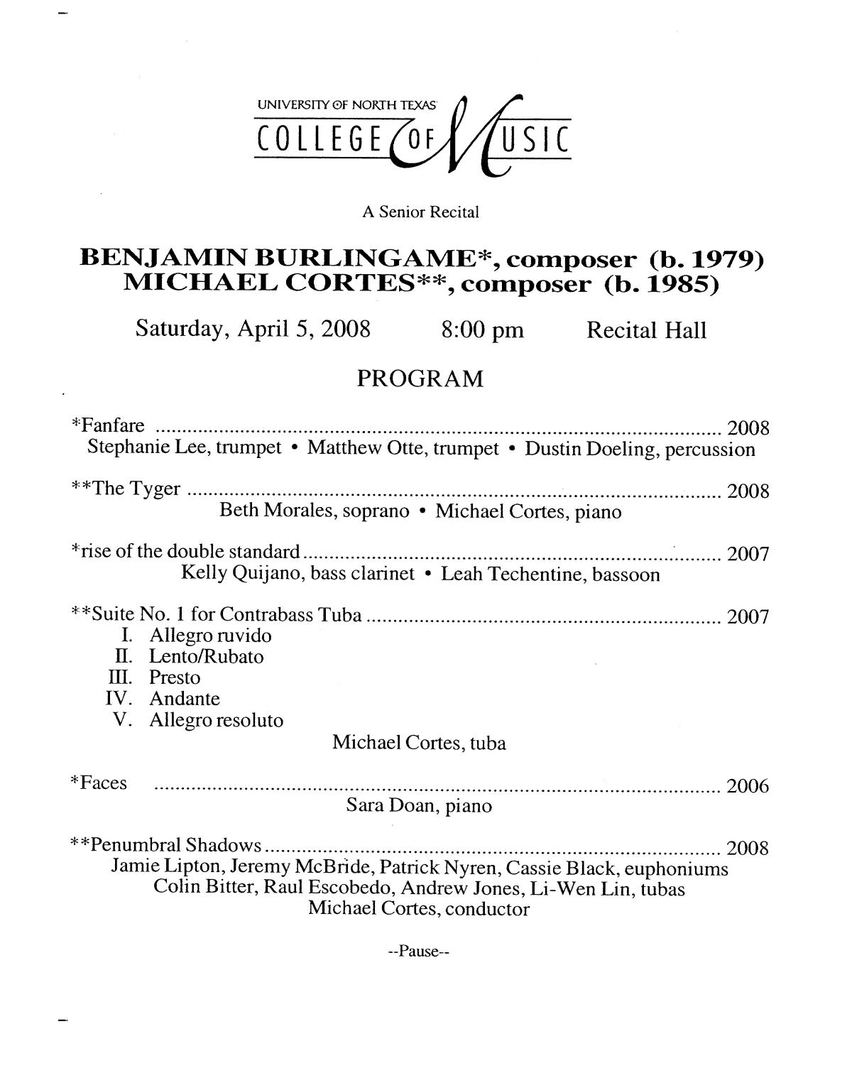 College of Music program book 2007-2008 Student Performances Vol. 2
                                                
                                                    129
                                                