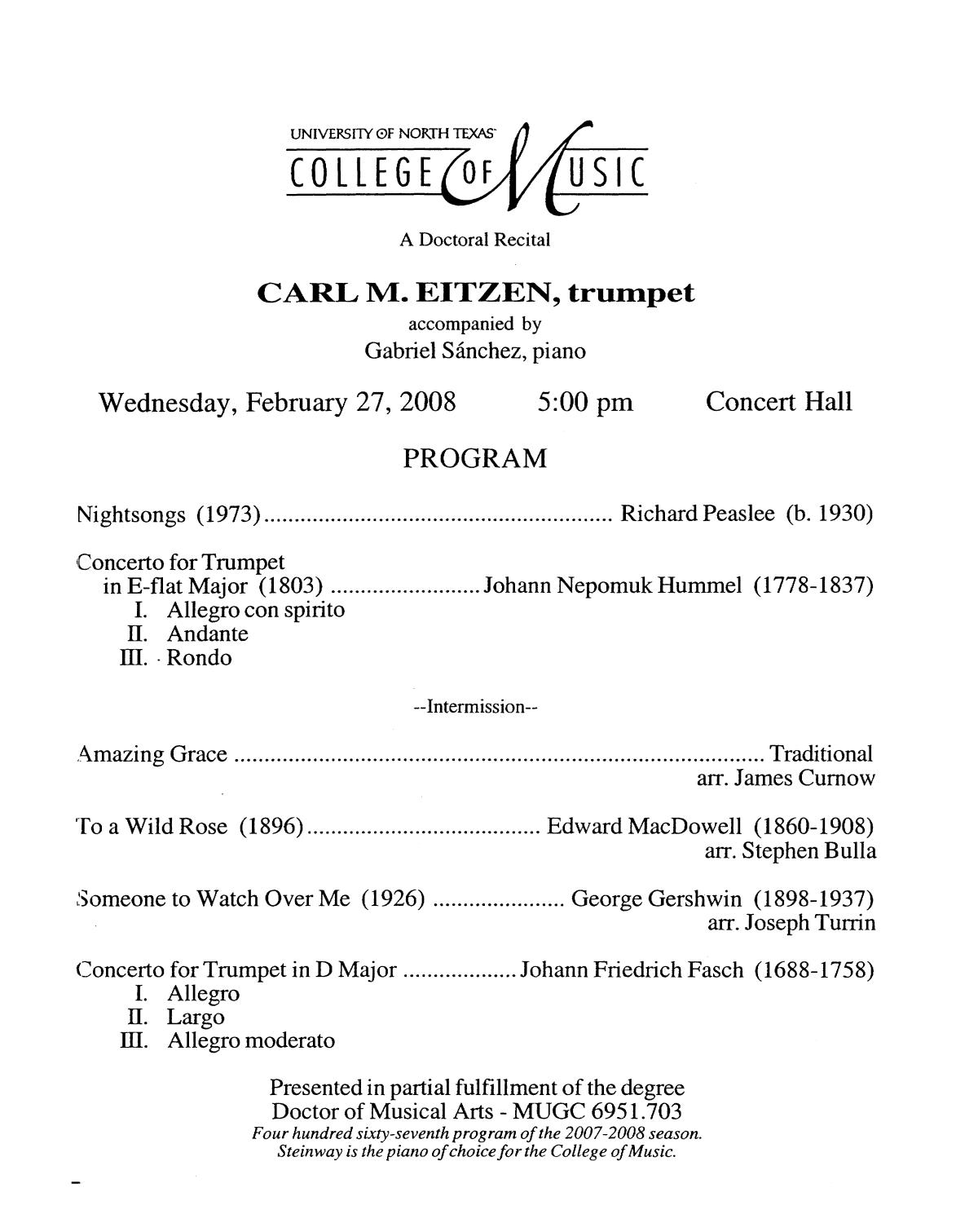 College of Music program book 2007-2008 Student Performances Vol. 2
                                                
                                                    34
                                                