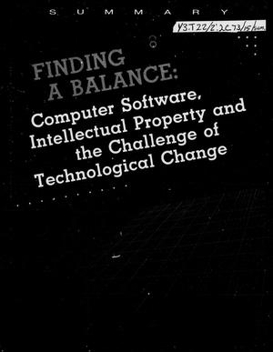 Finding a balance: computer software, intellectual property and the challenge of technological change