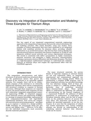 Discovery via Integration of Experimentation and Modeling: Three Examples for Titanium Alloys