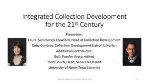 Primary view of object titled 'Integrated Collection Development for the 21st Century'.