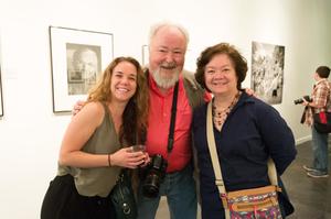 Primary view of object titled '[Exhibition Attendees Smile for Photos]'.