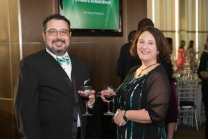 [Spencer Keralis and Julie Leuzinger at 2014 Salute to Faculty Excellence event]
