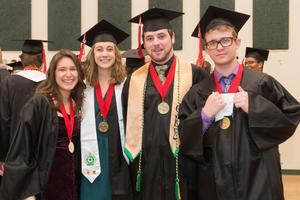 [Students Smile for Photo at the Fall 2014 Undergraduate Commencement Ceremony]