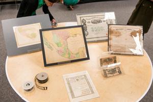 Primary view of object titled '[Special Collections table display at 2014 Day at UNT event, 2]'.