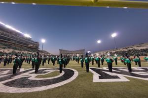 [UNT Marching Band Performing on the Field]