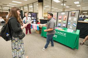 [UNT Pride Alliance table in the Willis Library]