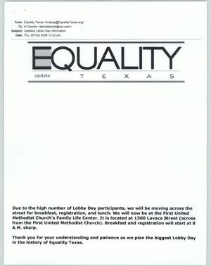 Primary view of object titled '[Equality Texas Update Packet]'.