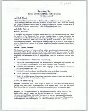 Bylaws of the Texas Stonewall Democratic Caucus
