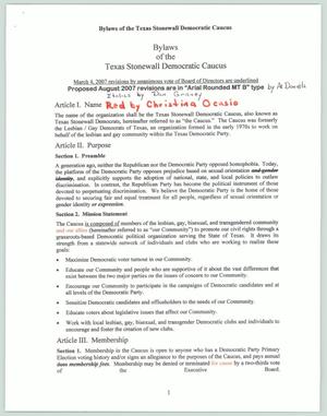 Bylaws of the Texas Stonewall Democratic Caucus
