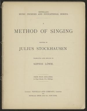 Primary view of object titled 'A Method of Singing'.