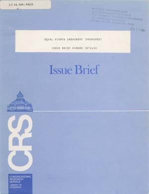 Equal Rights Amendment proposed Issue Brief Number IB74122