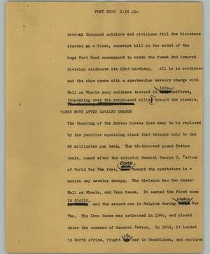 Primary view of object titled '[News Script: Fort Hood]'.