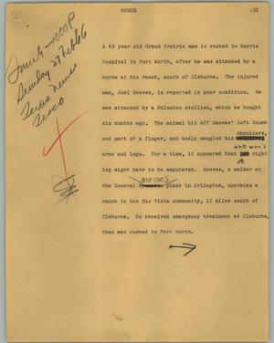 Primary view of object titled '[News Script: Horse]'.