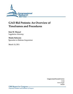 GAO Bid Protests: An Overview of Timeframes and Procedures