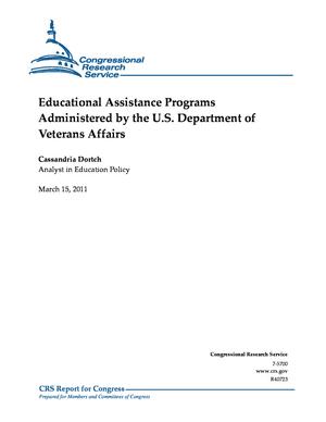 Educational Assistance Programs Administered by the U.S. Department of Veterans Affairs