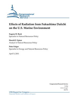 Effects of Radiation from Fukushima Daiichi on the U.S. Marine Environment