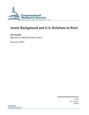Primary view of object titled 'Israel: Background and U.S. Relations in Brief'.