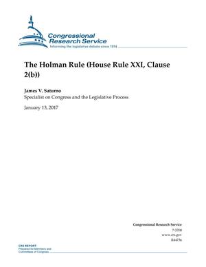 The Holman Rule (House Rule XXI, Clause 2(b))