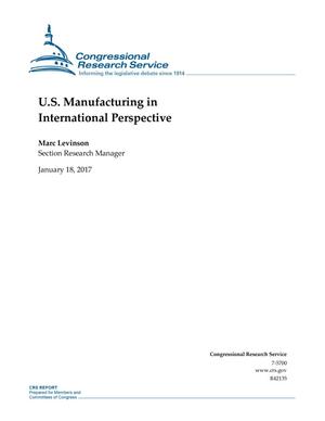 U.S. Manufacturing in International Perspective
